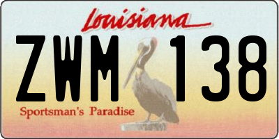 LA license plate ZWM138