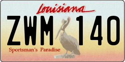 LA license plate ZWM140