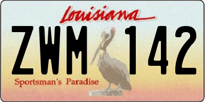 LA license plate ZWM142
