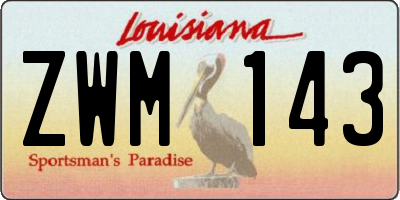 LA license plate ZWM143