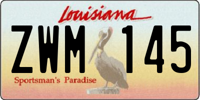 LA license plate ZWM145