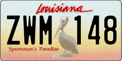 LA license plate ZWM148