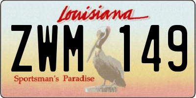 LA license plate ZWM149