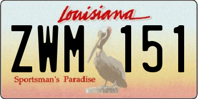 LA license plate ZWM151