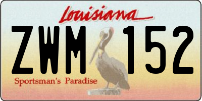 LA license plate ZWM152