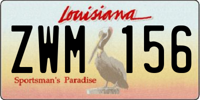 LA license plate ZWM156