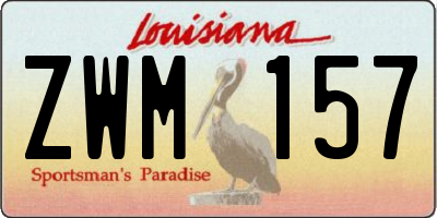 LA license plate ZWM157