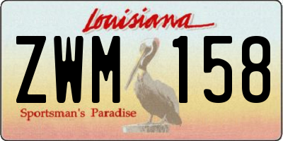 LA license plate ZWM158