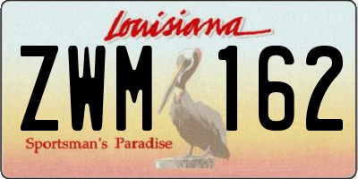 LA license plate ZWM162