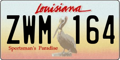 LA license plate ZWM164