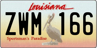 LA license plate ZWM166
