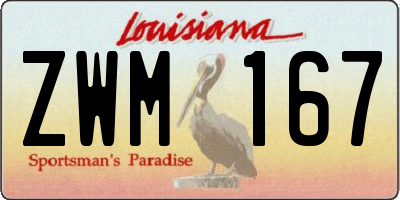 LA license plate ZWM167