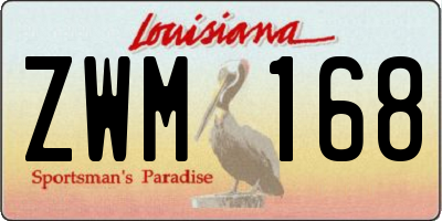 LA license plate ZWM168