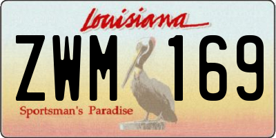 LA license plate ZWM169