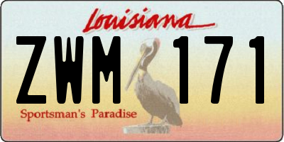 LA license plate ZWM171