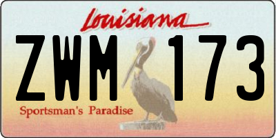 LA license plate ZWM173