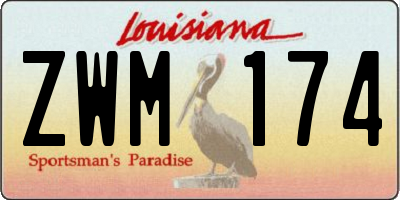 LA license plate ZWM174