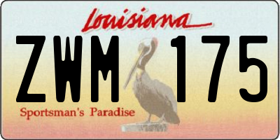 LA license plate ZWM175