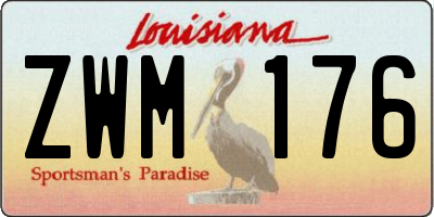 LA license plate ZWM176