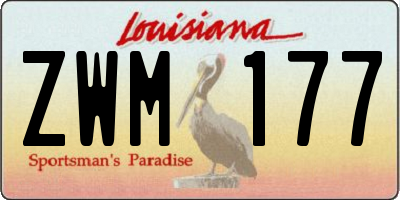 LA license plate ZWM177