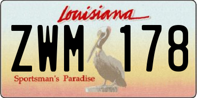 LA license plate ZWM178