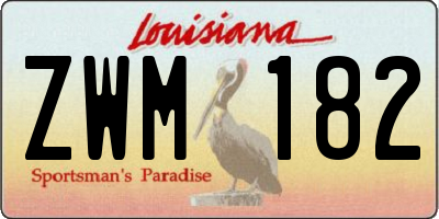 LA license plate ZWM182