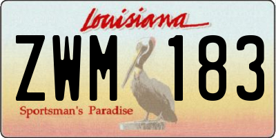 LA license plate ZWM183