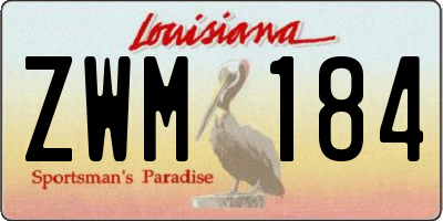 LA license plate ZWM184