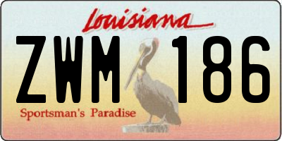 LA license plate ZWM186