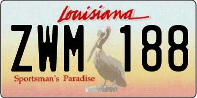 LA license plate ZWM188
