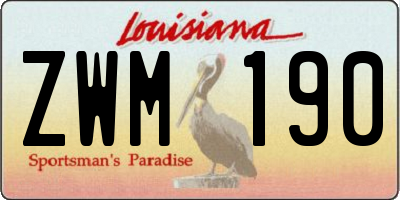 LA license plate ZWM190