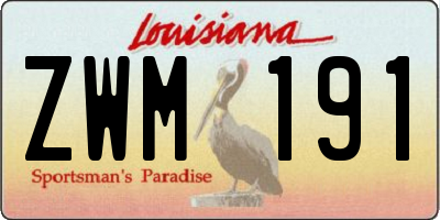 LA license plate ZWM191