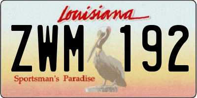 LA license plate ZWM192