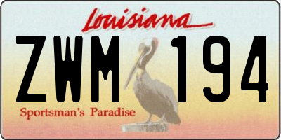 LA license plate ZWM194