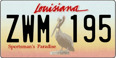 LA license plate ZWM195