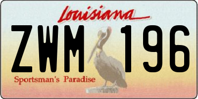 LA license plate ZWM196