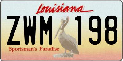 LA license plate ZWM198