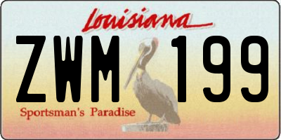LA license plate ZWM199