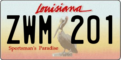 LA license plate ZWM201