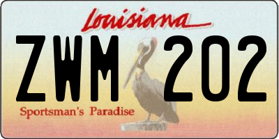 LA license plate ZWM202
