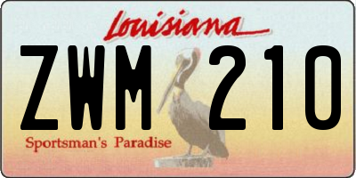 LA license plate ZWM210