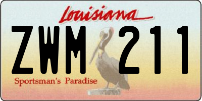 LA license plate ZWM211