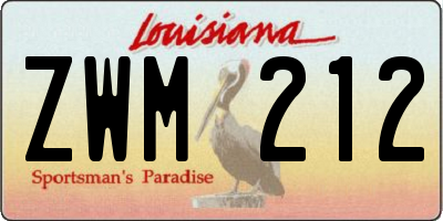 LA license plate ZWM212