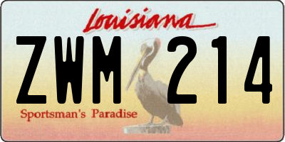 LA license plate ZWM214