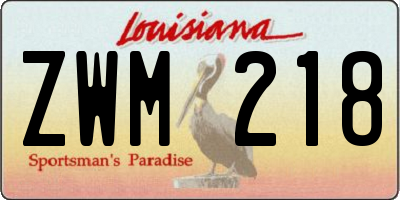 LA license plate ZWM218