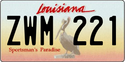 LA license plate ZWM221