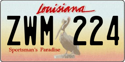 LA license plate ZWM224