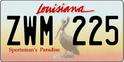 LA license plate ZWM225
