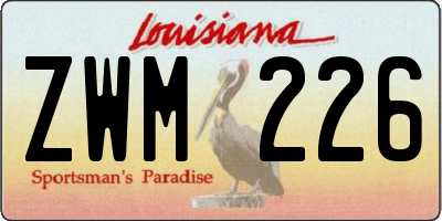 LA license plate ZWM226