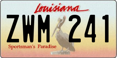 LA license plate ZWM241